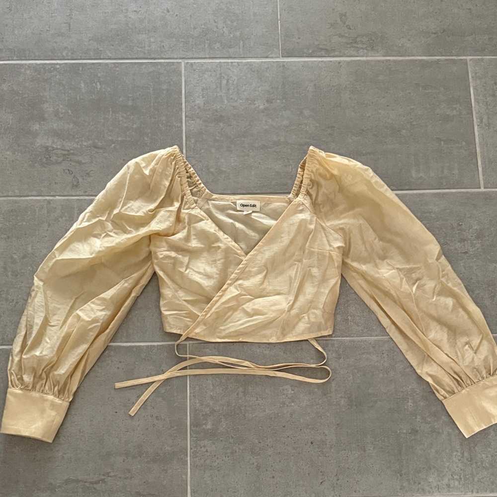 OPEN EDIT wrapped crop top